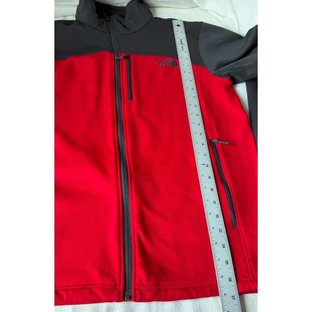 The North Face Soft Shell Jacket Mens Large Red Black Full Zip Fleece Lined